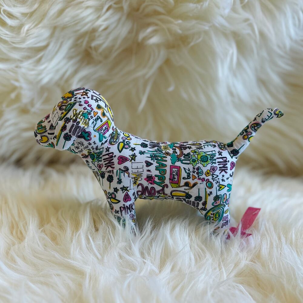 Victoria's Secret PINK | Y2K Doodles Pink Mini Dog | 2008 Retired VS Plushie